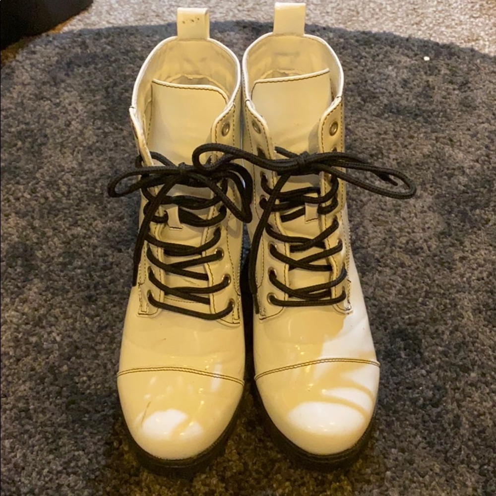 Qupid white doc martens dupes worn once